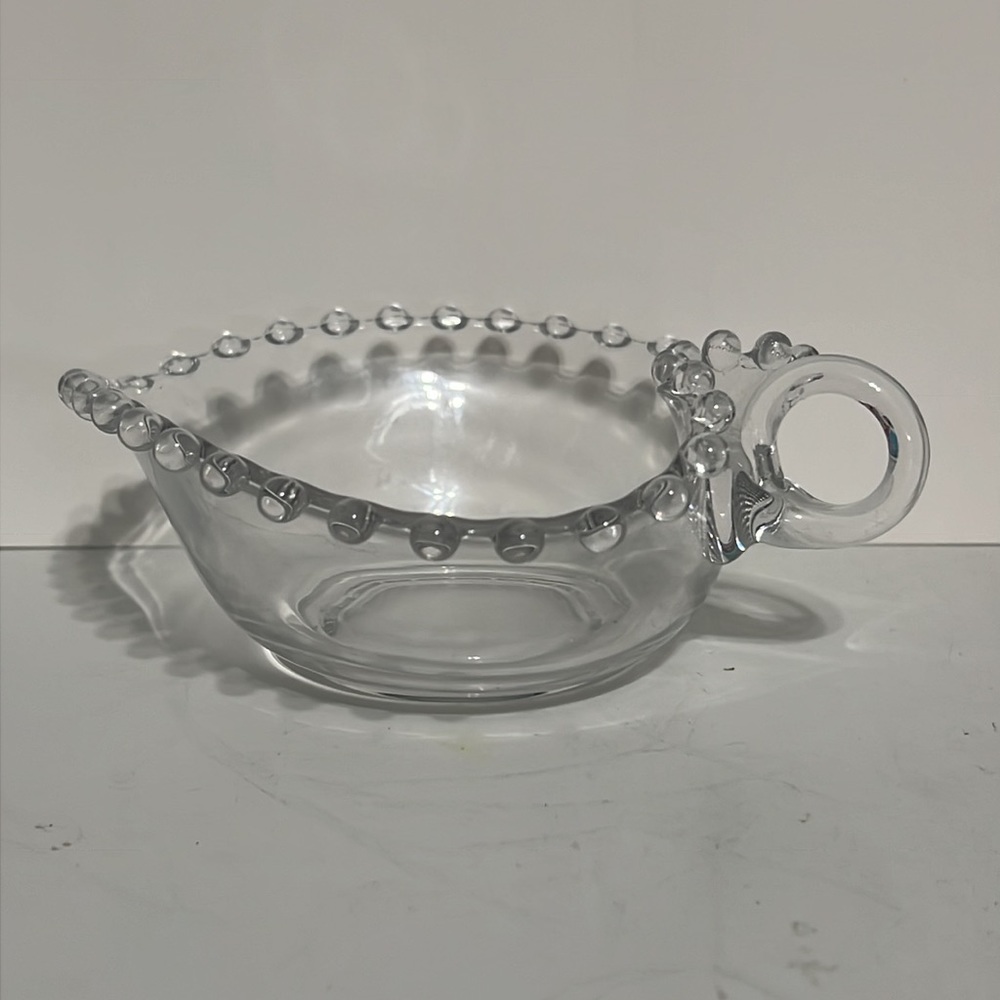 Heart Shaped Imperial Glass Candlewick Beaded Edge Bowl